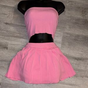 Pink Pleated Women's Skirt